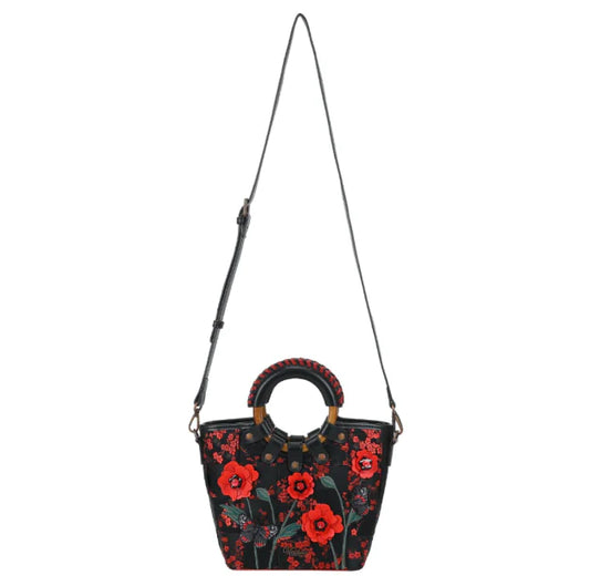Vendula Woven Butterfly Garden Mini Lea Bag