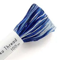 Olympus Sashiko Thread - Variegated Navy, Blue and White #151