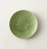 Oda Toki Plum Tree Relief Small Dish - Pine Green