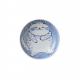 Cat on Nekochigura Bed Mini Plate - Blue