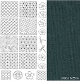 Bebe Bold Sashiko Panel 1 - Teal Fabric