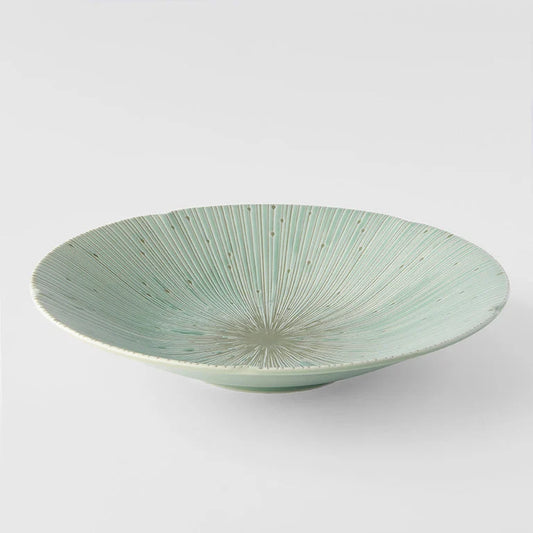 Shallow Bowl Green Glaze