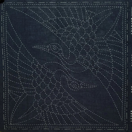 Sashiko Cloth Indigo ‘Two Cranes’