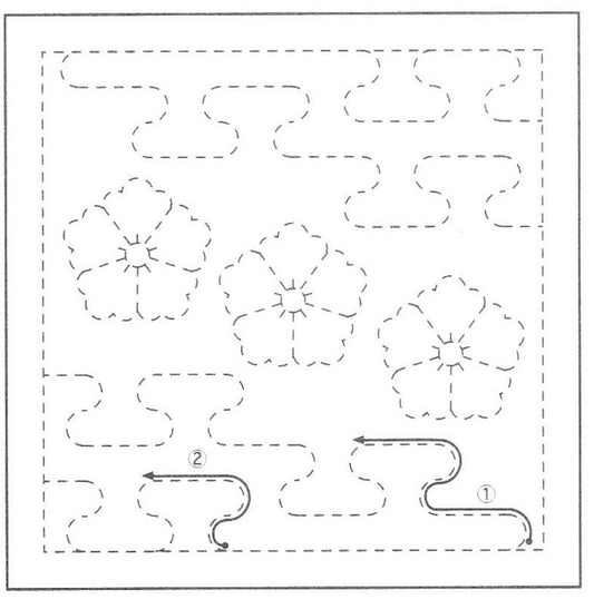 Olympus Japanese Sashiko Sampler Cloth – Flowers in the Mist