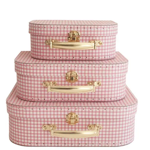Kids Carry Case Set - Pink Gingham