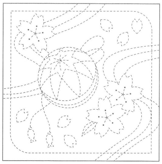 Hana Fukin Sashiko Sampler – Sakura Blossom and Temari Ball