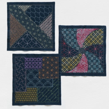 Sashiko Cloth Indigo 'Flower Hand'