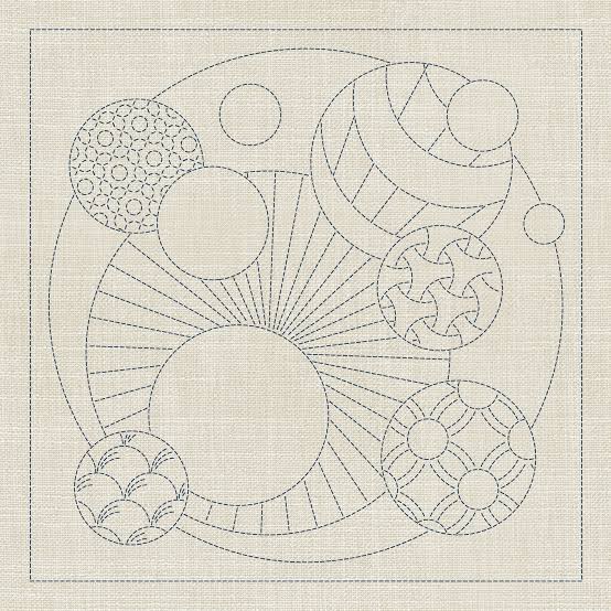 LIttle Stab Designs - Geometric Circles GC02 (Seeded Cream Fabric)