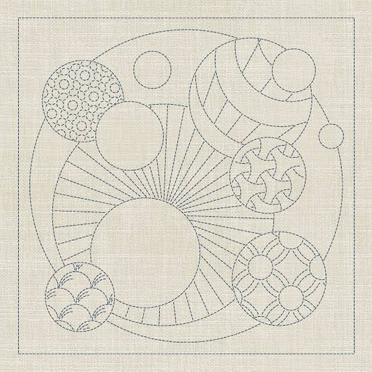 LIttle Stab Designs - Geometric Circles GC02 (Seeded Cream Fabric)