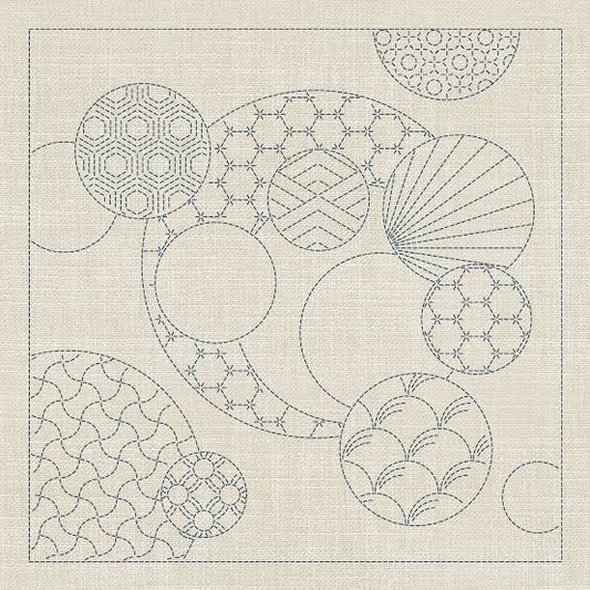 LIttle Stab Designs - Geometric Circles GC03 (Seeded Cream Fabric)