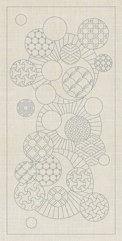 LIttle Stab Designs - Geometric Circles GC01 (Seeded Cream Fabric)