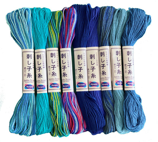 Olympus Sashiko Thread 20m Blue/Green Colour Collection BG9