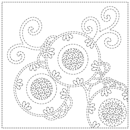 Sashiko Cloth - 'BRACKEN FERN'