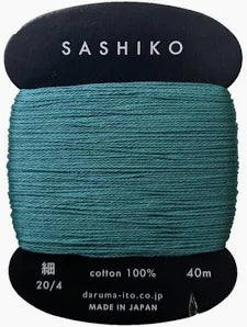 Daruma Sashiko cotton - Peacock #205