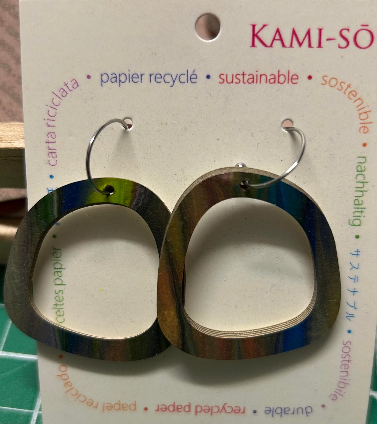Multicoloured rounded square hoops - Rainforest Fusion