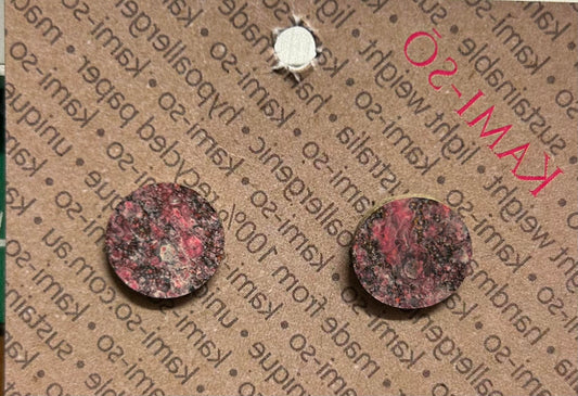 Multicolor round studs - Grey and Pink Speckle