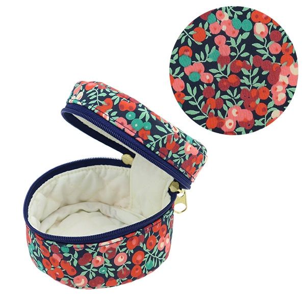 Liberty Print Small Round Pouch - Red Berries